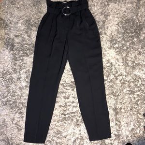 Super Highwaisted Navy Blue Paperbag Trousers